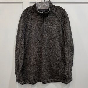 Eddie Bauer Men's Dark Heather Gray Quarter-Zip Pullover